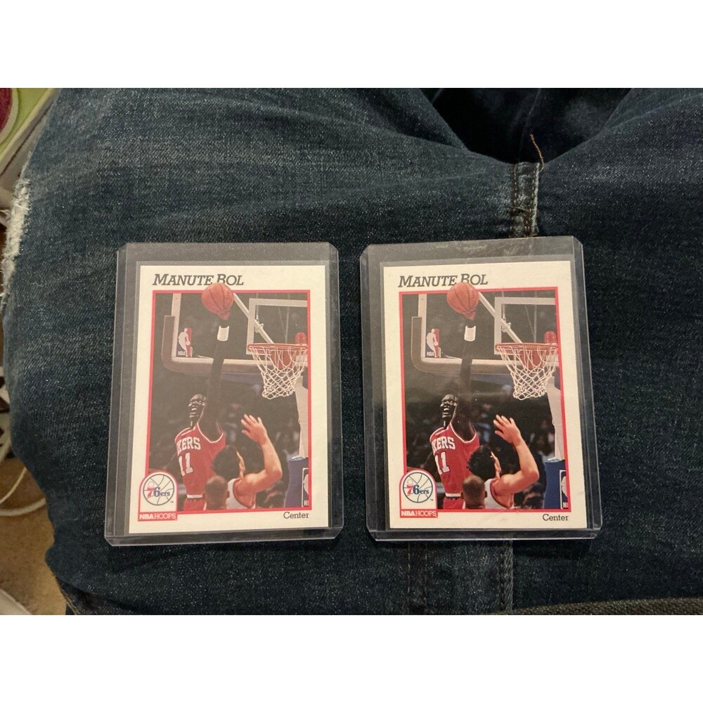 Two 1990-91 NBA Hoops Manute Bol #157 in MINT Condition